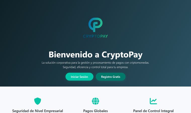 CryptoPay — captura de la plataforma en cryptopay.lat