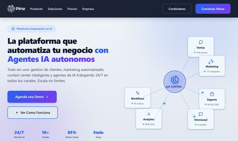 Pine — captura de la plataforma en pine.lat