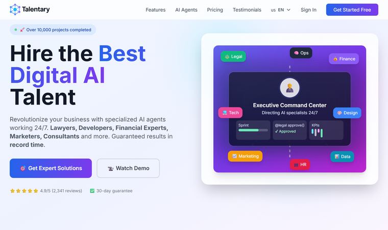 Talentary — captura de la plataforma en talentary.io